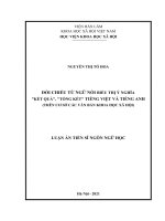Đối chiếu từ ngữ nối biểu thị ý nghĩa kết quả, tổng kết tiếng việt và tiếng anh (trên cơ sở các văn bản khoa học xã hội) 