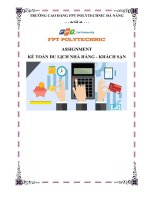 ASSIGNMENT KẾ TOÁN DU LỊCH NHÀ HÀNG  KHÁCH SẠN