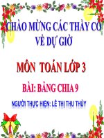 Lớp 3 Toán: Bảng chia 9