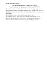 Nội dung ôn tập các môn Khối 7 (Số 2) trong thời gian học sinh nghỉ học để phòng tránh dịch COVID-19