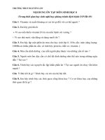 Nội dung ôn tập các môn Khối 8 trong thời gian học sinh nghỉ học để phòng tránh dịch COVID-19