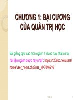 ĐẠI CƯƠNG của QUẢN TRỊ học ppt _ QUẢN TRỊ KINH DOANH DƯỢC