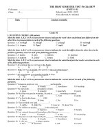 ĐỀ THI THAM KHẢO MÔN TIẾNG ANH (ĐỀ THI HK1 NĂM HỌC 2019-2020) (2)