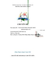 GIẢI TOÁN PHÂN TÍCH ĐA THỨC THÀNH NHÂN TỬ