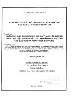 Phân tích các đặc điểm cơ bản và thành lập bản đồ thảm thực vật Vườn Quốc gia Tam Đảo phục vụ công tác bảo tồn và phát triển bền vững (analyse basic characters and mapping vegetation map of Tam Đao National Park for conservation and sustainable developmen
