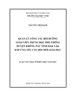 “Quản lý công tác bồi dưỡng giáo viên trung học phổ thông  đáp ứng yêu cầu đổi mới giáo dục”