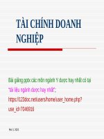 TÀI CHÍNH DOANH NGHIỆP ppt _ KINH TẾ DƯỢC