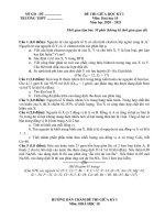 Đề thi giữa kì 1 Hóa 10 năm học 2020 – 2021