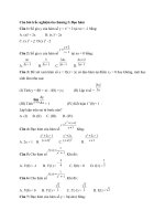 Đề Trắc Nghiệm  Môn Toán Trung Học Phổ Thông