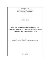 luận án tiến sĩ các yếu tố ảnh hướng đến động lực làm việc của nhân viên tại các ngân hàng thương mại cổ phần việt nam 