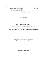 Kết quả phẫu thuật điều trị hội chứng ống cổ tay tại Bệnh viện Trung ương Quân đội 108