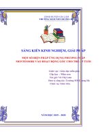 Một số biện pháp ứng dụng phương pháp Motessori vào hoạt động góc cho trẻ 4-5 tuổi