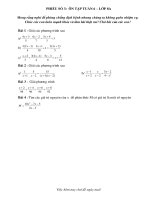 PHIẾU BÀI TẬP TOÁN SỐ 3 -TUAN 6 - 8A ( BT HS nghỉ phòng, chống dịch nCoV)