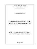 Luận văn thạc sĩ quản lý ngân sách nhà nước huyện ba vì,thành phố hà nội