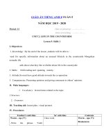 Tải Giáo án tiếng Anh lớp 8 Tuần 5 sách mới - Giáo án điện tử môn tiếng Anh 8 theo tuần