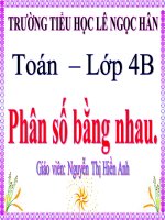 Toán Tuần 20: Phân số bằng nhau