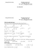 Đề Kiểm tra HK I- Môn Toán 7