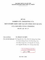 Nghiên cứu ảnh hưởng của một số điều kiện chế tạo lên tính chất quang của bán dẫn vùng cấm rộng