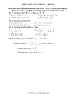 Phiếu học tập Toán  số 3 lớp 8A Tuần 7  Nghỉ dịch Covid 19