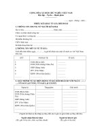 Mẫu phiếu kê khai tỷ giá hối đoái
