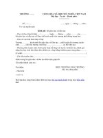 Mẫu tờ trình xin tuyển sinh