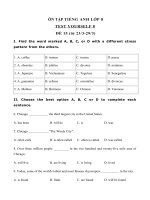 PHIẾU ÔN TẬP MÔN TIẾNG ANH K8 ( từ 23.3 đến 30.3.2020)