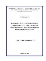 Hoàn thiện quản lý tuân thủ đối với doanh nghiệp xuất khẩu, nhập khẩu của hải quan Việt Nam trong bối cảnh hội nhập kinh tế quốc tế