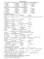 Đề ôn bài 6-7 lớp 10-Tiếng Anh