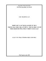 Thiết kế và sử dụng sơ đồ tư duy trong dạy học địa lí lớp 8 trung học cơ sở theo định hướng phát triển năng lực