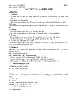 Đại số 6 - Phép trừ phép chia