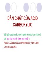 DẪN CHẤT của ACID CARBOXYLIC ppt _ HÓA HỮU CƠ