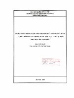 Nghiên cứu hiện trạng môi trường đất thông qua hàm lượng chì hòa tan trong nước khu vực xung quanh nhà máy pin Văn Điển