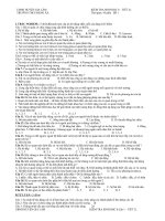 Đề kiểm tra sinh 8 tiết 21