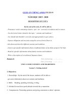 Tải Giáo án tiếng Anh lớp 8 Tuần 9 sách mới - Giáo án điện tử môn tiếng Anh 8 theo tuần