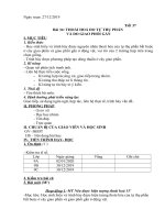 Bài soạn sinh học 9 tuần 19