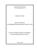 Luận văn thạc sĩ quản lý nhân lực tại xí nghiệp kinh doanh nước sạch cầu giấy