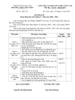 Kế hoạch công tác thư viện tháng 9 năm học 2020-2021