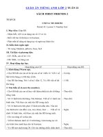 Tải Giáo án Tiếng Anh lớp 2 Tuần 21 sách First Friends 2 - Giáo án môn tiếng Anh lớp 2 theo tuần