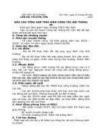 Báo cáo công tác Đội tháng 9 năm học 2019 - 2020.