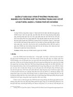 Quản Lý giáo dục STEM ở trường Trung học: Nghiên cứu trường hợp tại trường Trung học cơ sở Lê Quý Đôn, Quận 3, Thành phố Hồ Chí Minh.