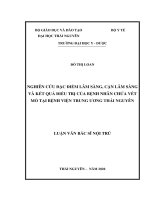 Nghiên cứu đặc điểm lâm sàng, cận lâm sàng và kết quả điều trị của bệnh nhân chửa vết mổ tại Bệnh viện Trung ương Thái Nguyên