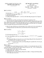 Đề  Thi Thử vào 10 môn Toán năm 2020 Trường THCS Kiêu Kỵ