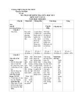 MA TRẬN KIỂM TRA GIỮA HỌC KỲ I NĂM HỌC 2020 - 2021