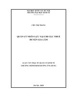 Luận văn thạc sĩ quản lý nhân lực tại chi cục thuế huyện gia lâm