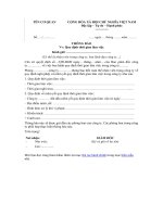 Mẫu thông báo quy định thời gian làm việc