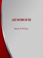 Bài giảng luật an sinh xã hội bài 3   TS  đỗ thị dung 