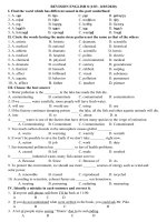 Tài liệu ôn tập môn T.Anh lớp 8 - Tuần 29