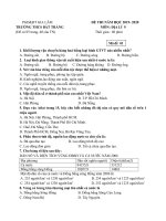 Đề thi thử vào 10 môn Địa năm 2020 Trường THCS Bát Tràng