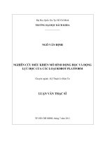 Nghiên cứu điều khiển mô hình động học, động lực học của các loại robot platform  