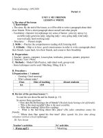 ENGLISH 8 UNIT 1 MY FRIENDS PERIOD 4-6 WRITE LANGUAGE FOCUS UNIT 2 GS L&R